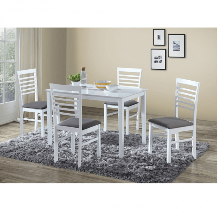 Set de bucătărie, MDF alb/textil gri, BRISBO 1+4 [3]