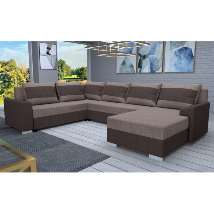 Set de canapea universal, maro închis/maro/gri Taupe, ANDRES U UNI [5]