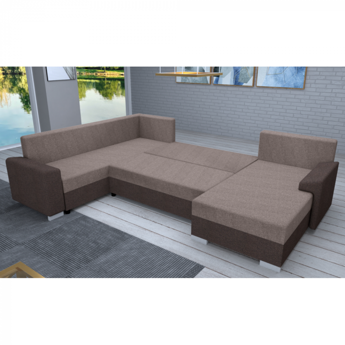 Set de canapea universal, maro închis/maro/gri Taupe, ANDRES U UNI [2]