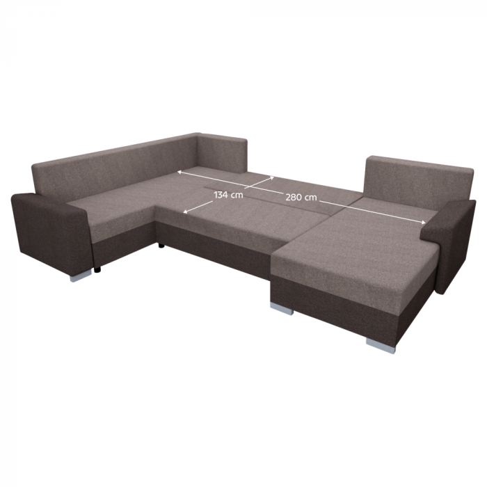 Set de canapea universal, maro închis/maro/gri Taupe, ANDRES U UNI [3]