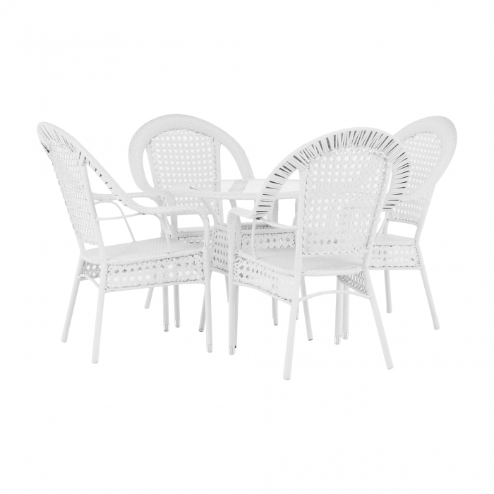 Set de grădină 1+4, alb, KOVEN [17]