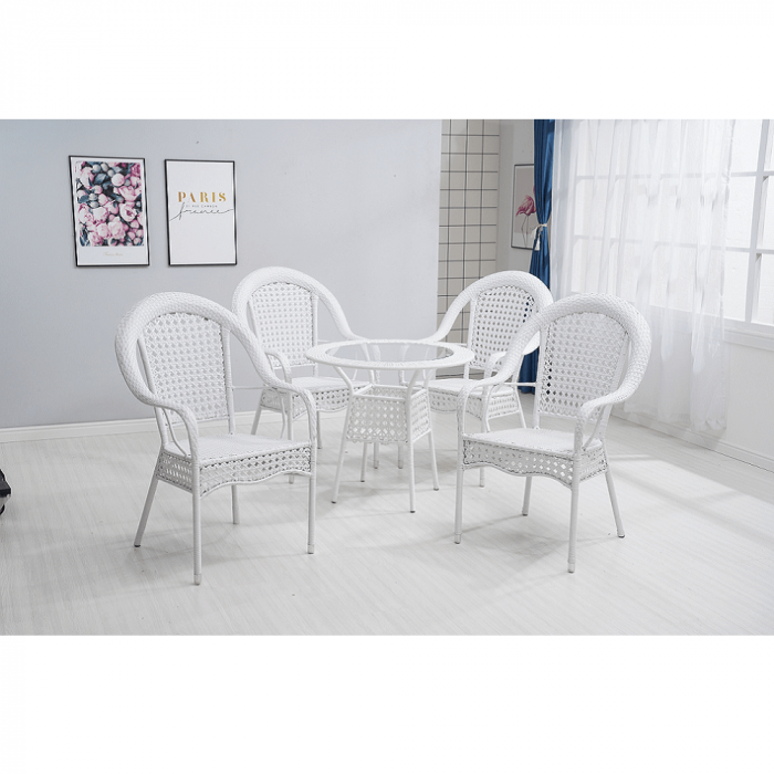 Set de grădină 1+4, alb, KOVEN [4]