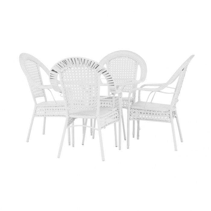 Set de grădină 1+4, alb, KOVEN [19]