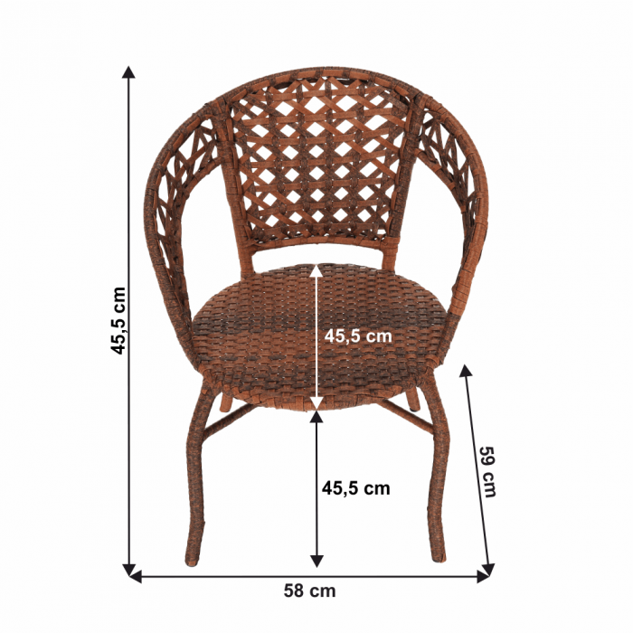Set de grădină din rattan  1 + 2, maro, JARUB [22]