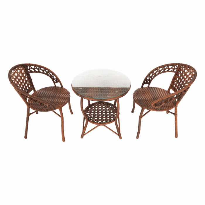 Set de grădină din rattan  1 + 2, maro, JARUB [7]
