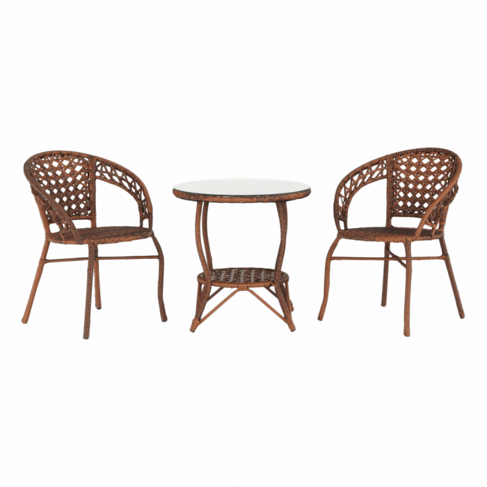 Set de grădină din rattan  1 + 2, maro, JARUB [17]