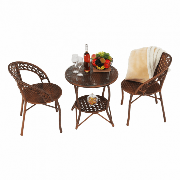 Set de grădină din rattan  1 + 2, maro, JARUB [13]
