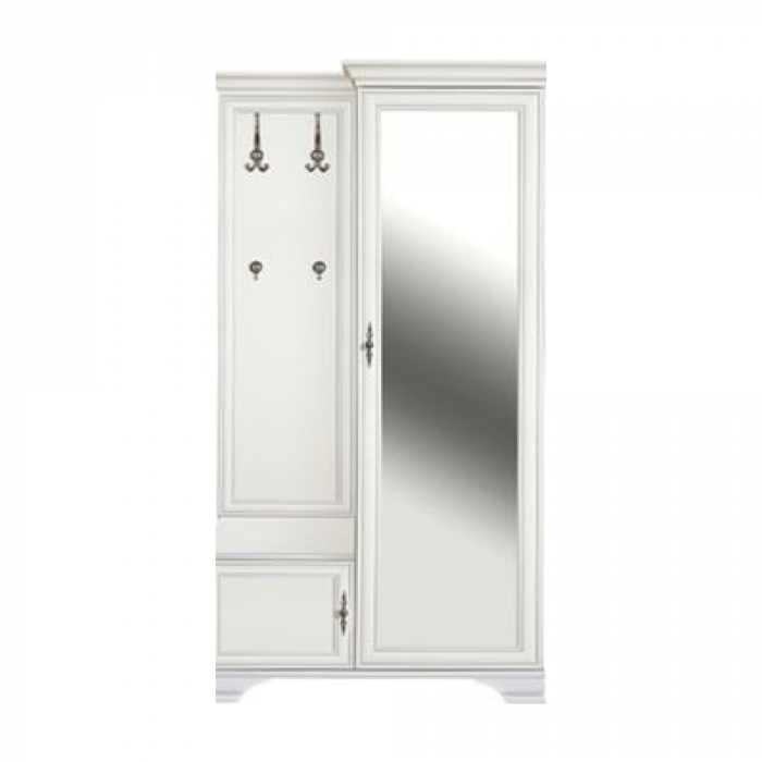 Set cuier de hol, alb alpin, dreapta , oglinda ,stil clasic [1]