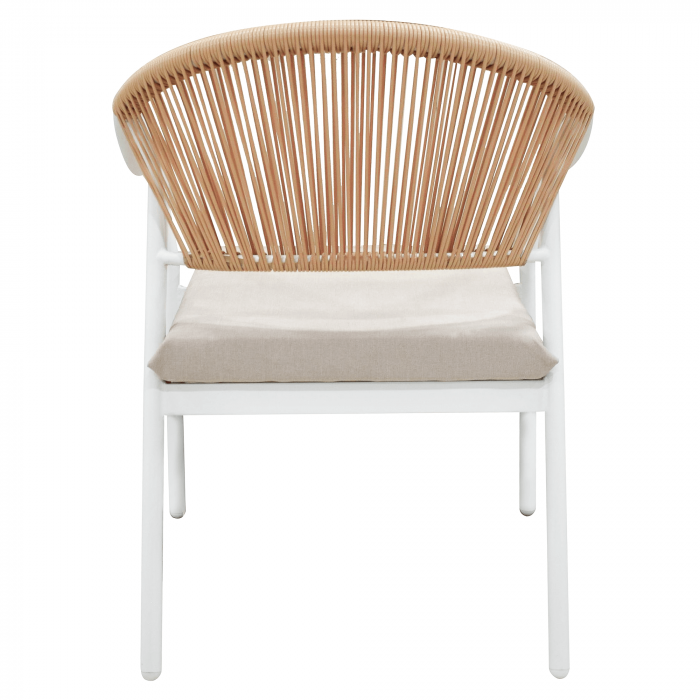 Set de mobilier de grădină din ratan, 4 piese, alb/bej, PALNY [13]