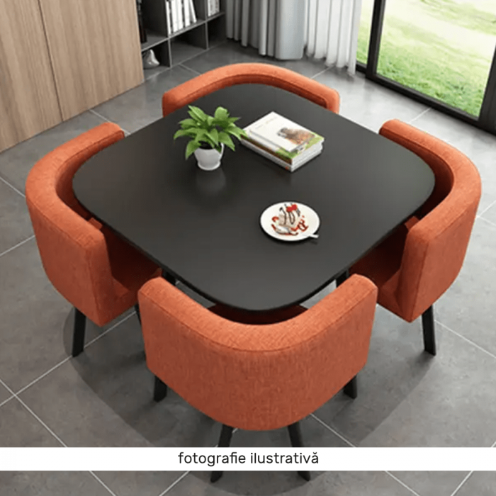 Set de mobilier dining 1+4, stejar/negru, BEVIS NEW [2]