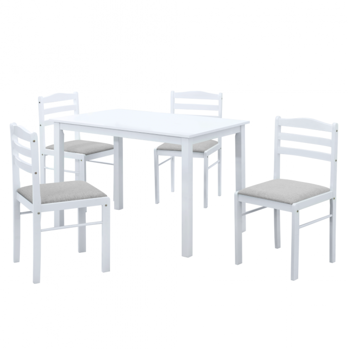 Set de sufragerie 1+4, alb/gri bej, SOMIN [1]