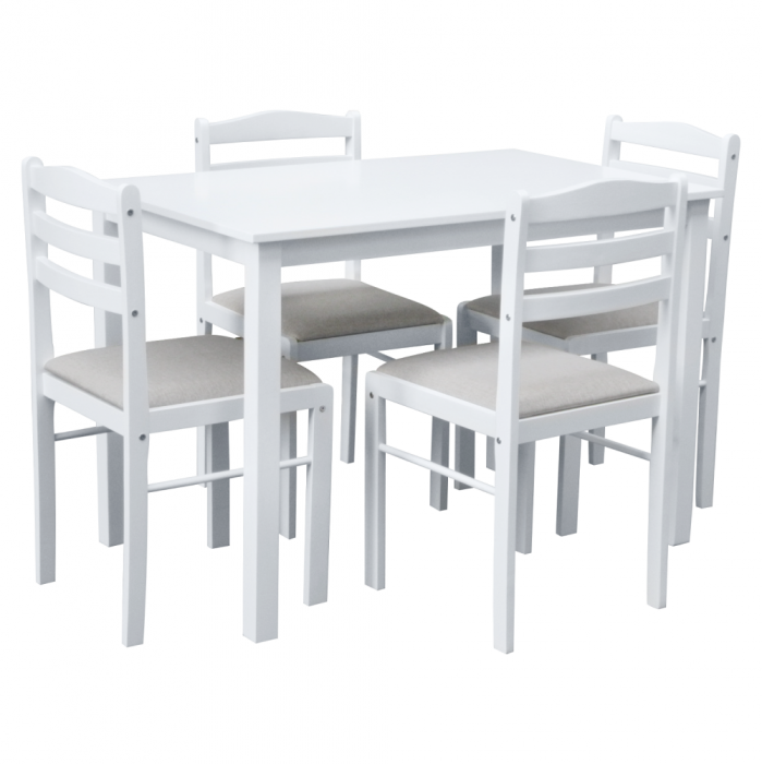 Set de sufragerie 1+4, alb/gri bej, SOMIN [4]