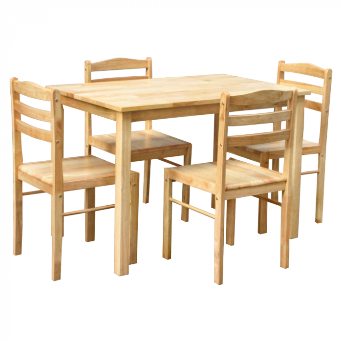 Set de sufragerie 1+4, lemn masiv, natural, LOAK [3]