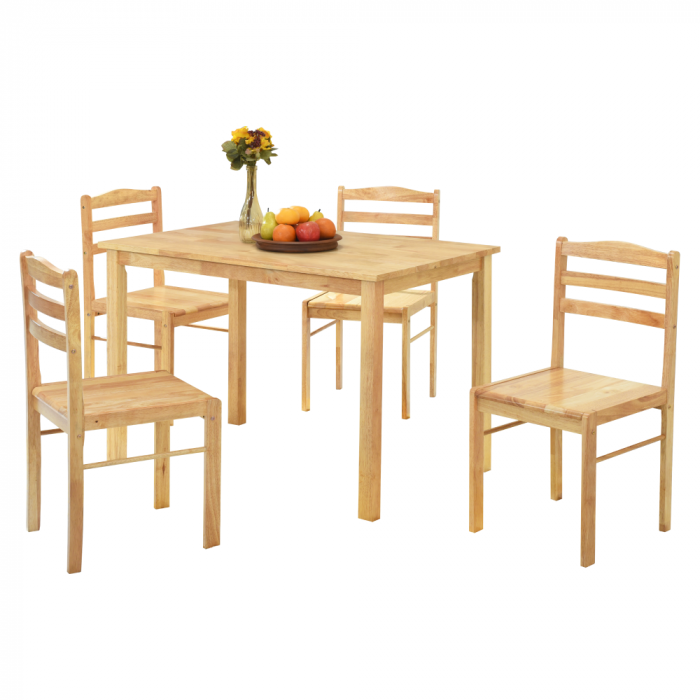 Set de sufragerie 1+4, lemn masiv, natural, LOAK [4]