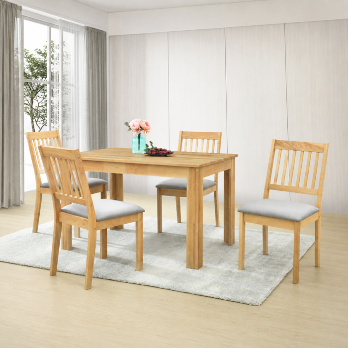 Set de sufragerie 1+4, lemn masiv, natural, TEDRO [3]