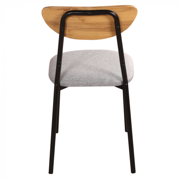 Set de sufragerie 1+4, stejar deschis/gri/negru, MADIO [10]