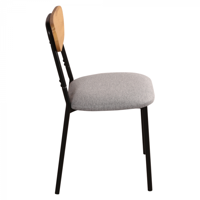 Set de sufragerie 1+4, stejar deschis/gri/negru, MADIO [8]