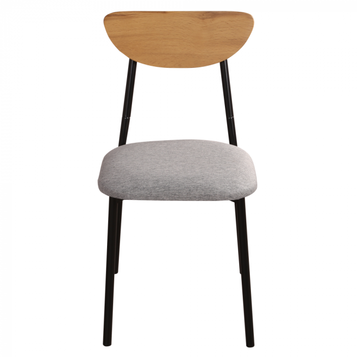 Set de sufragerie 1+4, stejar deschis/gri/negru, MADIO [9]