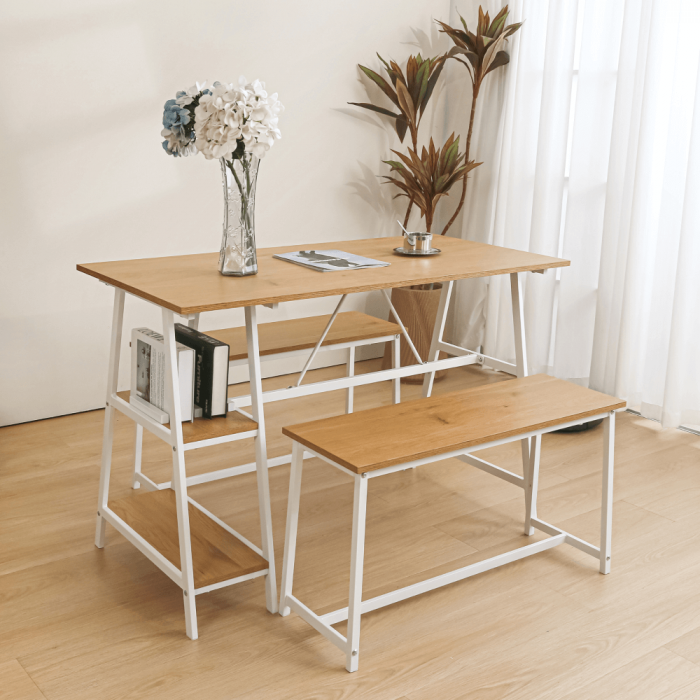 Set dining 1+2, stejar / alb, ZAFAR [9]