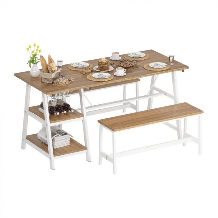 Set dining 1+2, stejar / alb, ZAFAR [2]