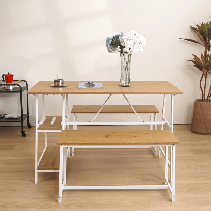 Set dining 1+2, stejar / alb, ZAFAR [8]