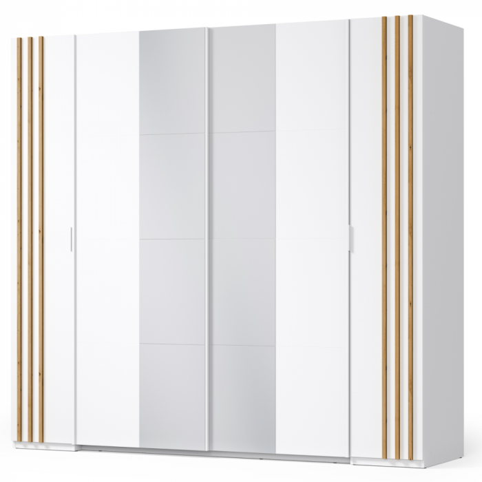 Set dormitor, alb/stejar artisan, 160x200, FLORENS [4]