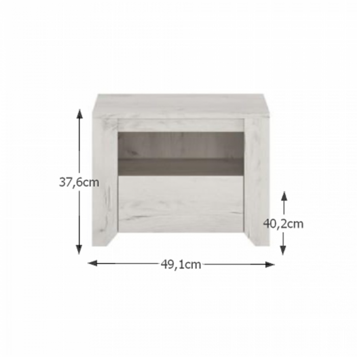 Set dormitor, (dulap, pat 160x200, 2x noptieră), alb craft, ANGEL [4]