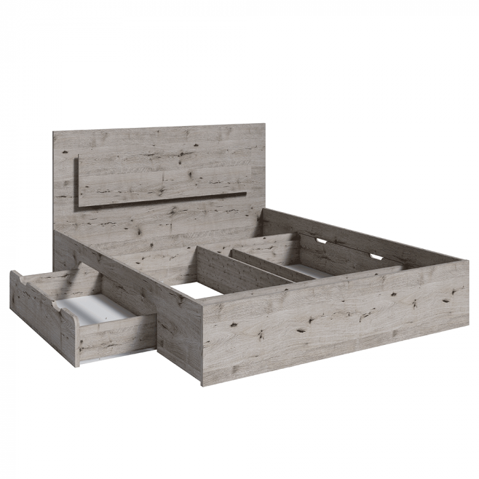 Set dormitor (dulap/ pat/ 2 noptiere), stejar Wellington, TOGOS [6]