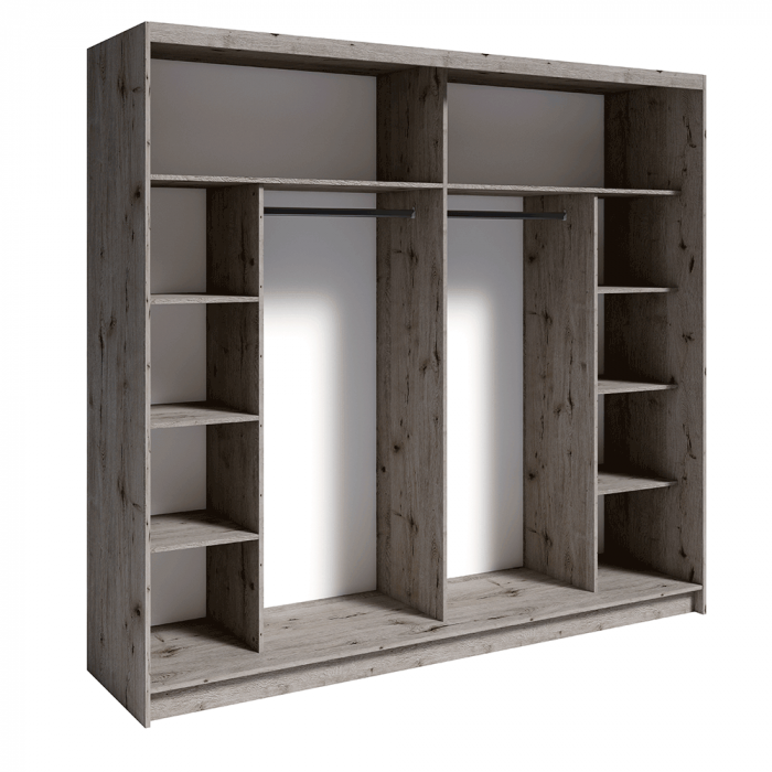 Set dormitor (dulap/ pat/ 2 noptiere), stejar Wellington, TOGOS [2]