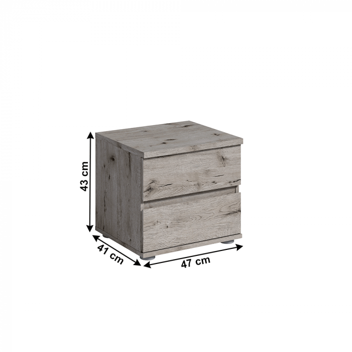 Set dormitor (dulap/ pat/ 2 noptiere), stejar Wellington, TOGOS [4]