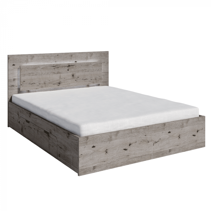 Set dormitor (dulap/ pat/ 2 noptiere), stejar Wellington, TOGOS [5]