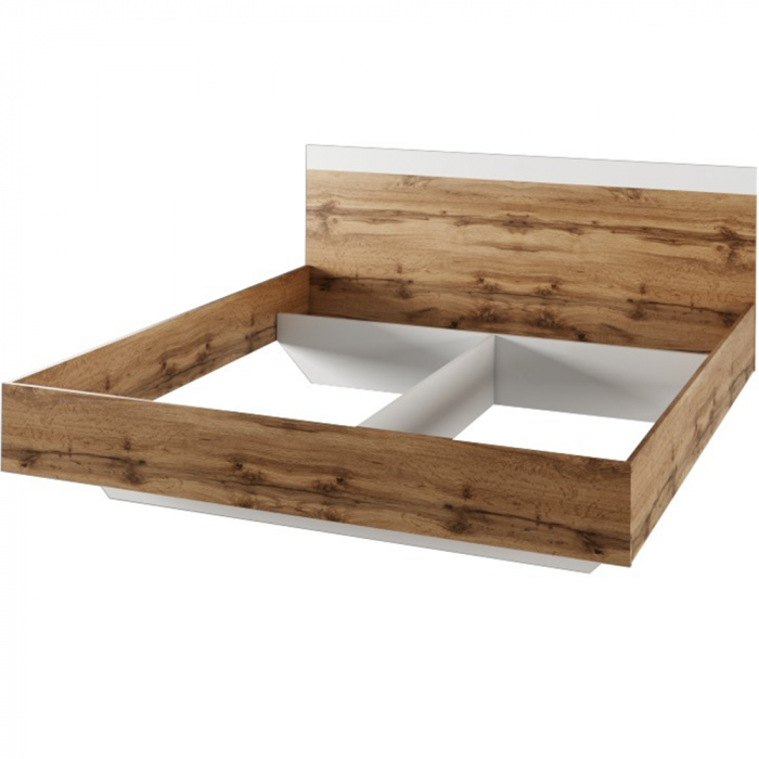 Set dormitor (pat 160x200 cm), stejar wotan/alb, GABRIELA NEW [5]