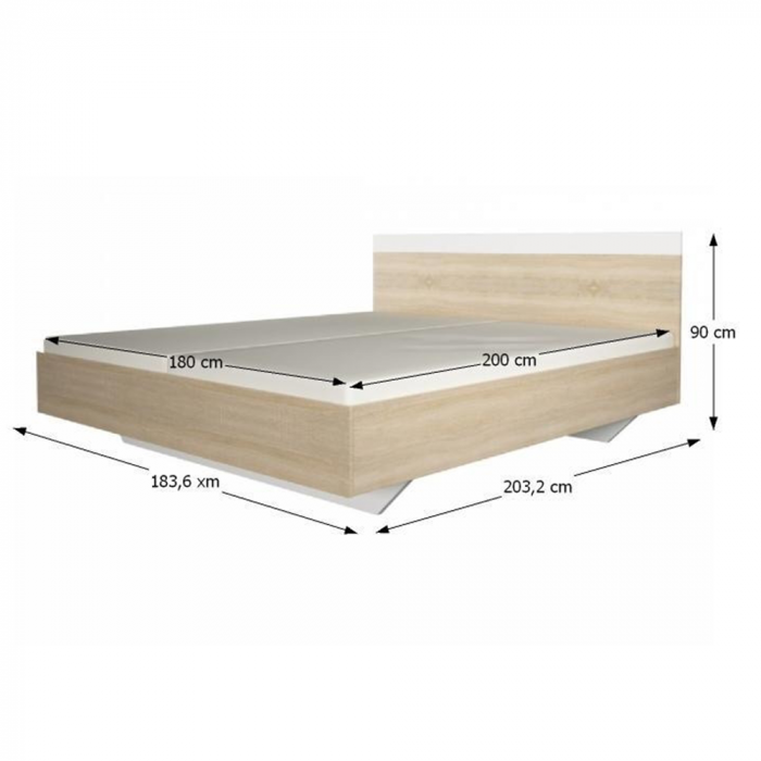 Set dormitor (pat 180x200 cm), stejar sonoma/ alb, GABRIELA NEW [2]