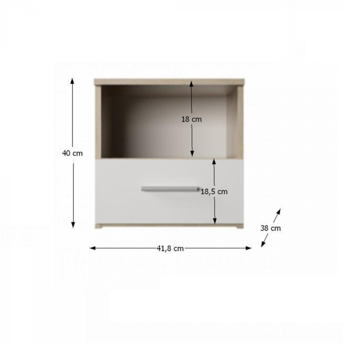 Set dormitor (pat 180x200 cm), stejar sonoma/ alb, GABRIELA NEW [4]