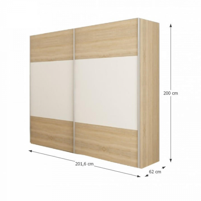 Set dormitor (pat 180x200 cm), stejar sonoma/ alb, GABRIELA NEW [3]