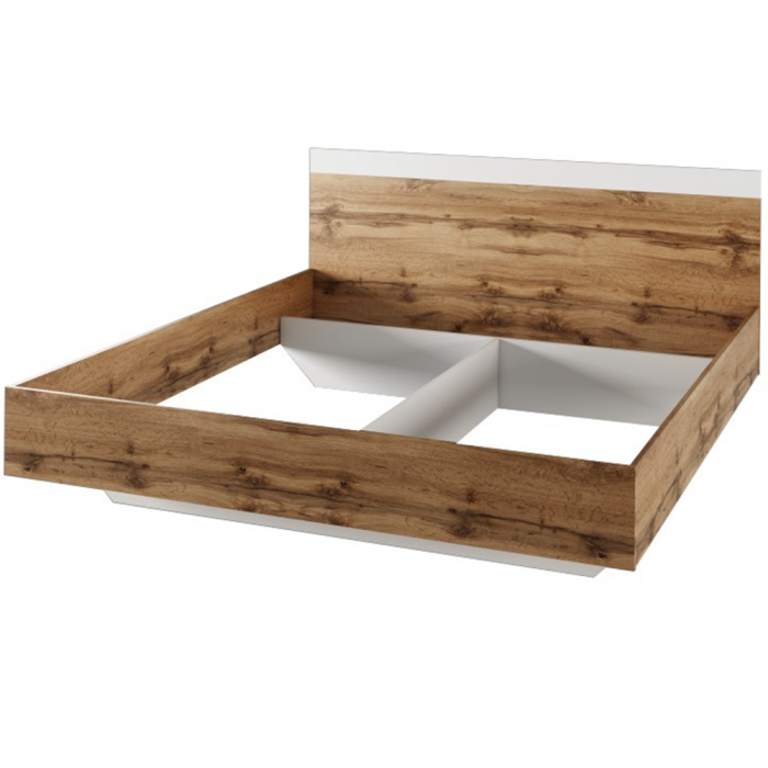 Set dormitor (pat 180x200 cm), stejar wotan/ alb, GABRIELA NEW [6]
