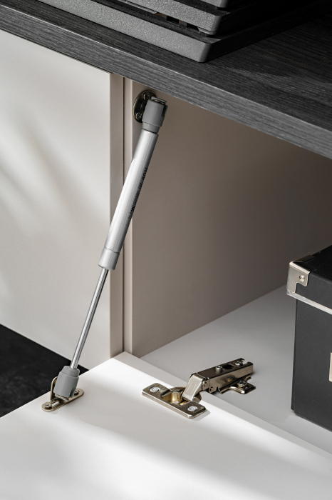 Set mobila de living, pal casmir bej/grafit stejar, 210 cm lungime, usi deschidere push open prin apasare, canturi abs, moderna, prindere perete- suspendata , Bortis [8]