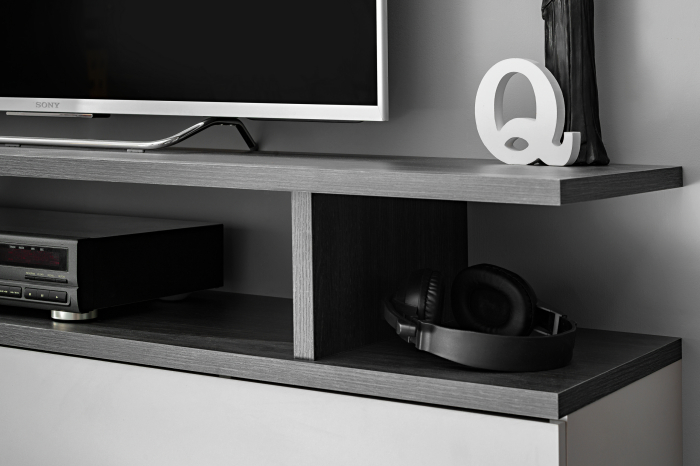 Set mobila de living, pal casmir bej/grafit stejar, 210 cm lungime, usi deschidere push open prin apasare, canturi abs, moderna, prindere perete- suspendata , Bortis [12]