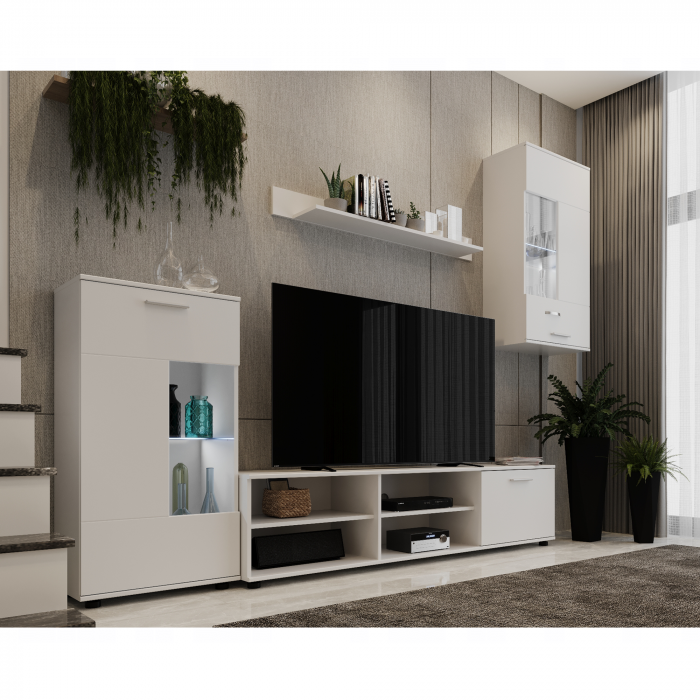 Set mobila Living ,led , Front alb,230 cm lungime ,modern,Bortis Impex [6]