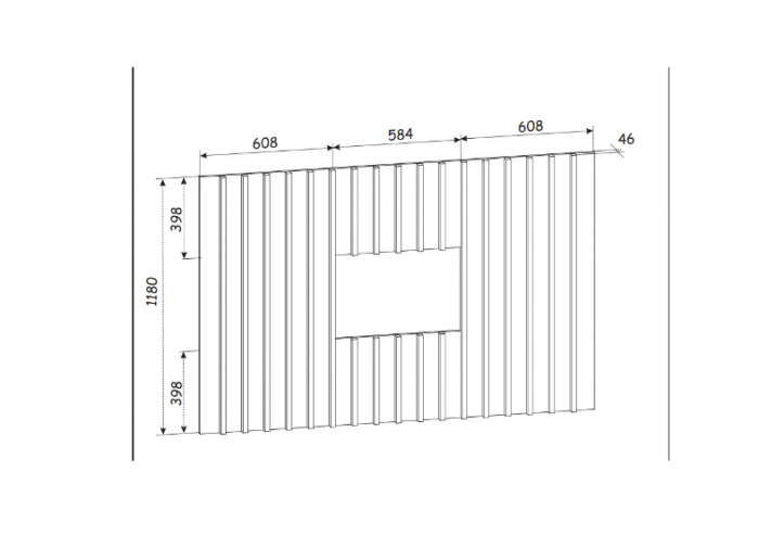 Set mobila living, suspendata, prindere perete, cu riflaj inclus, usi deschidere prin apasare, vitrina cu led, stejar /negru mat riflaj, 220 cm lungime, Bortis impex [8]