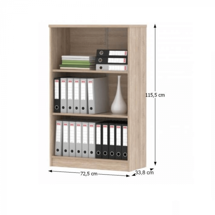 Set mobilier de birou complet ,stejar sonoma/alb , dulapuri, /birou pe colt, rollbox, Bortis [3]