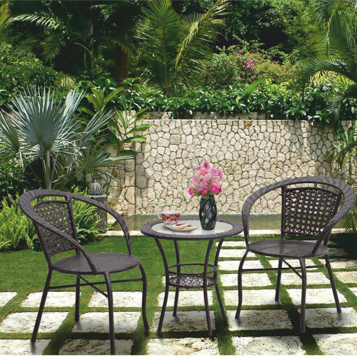 Set ratan de grădină 1+2, maro, LASAN [10]