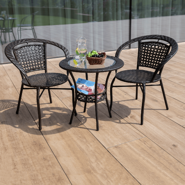 Set ratan de grădină 1+2, maro, LASAN [4]