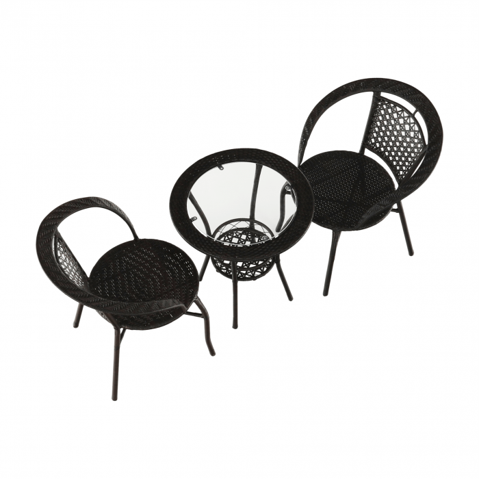 Set ratan de grădină 1+2, maro, LASAN [18]