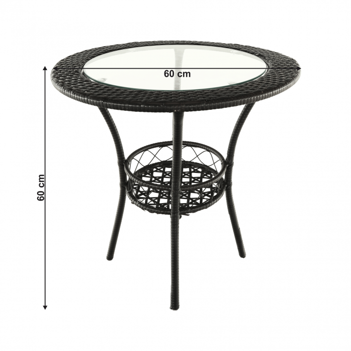 Set ratan de grădină 1+2, maro, LASAN [22]