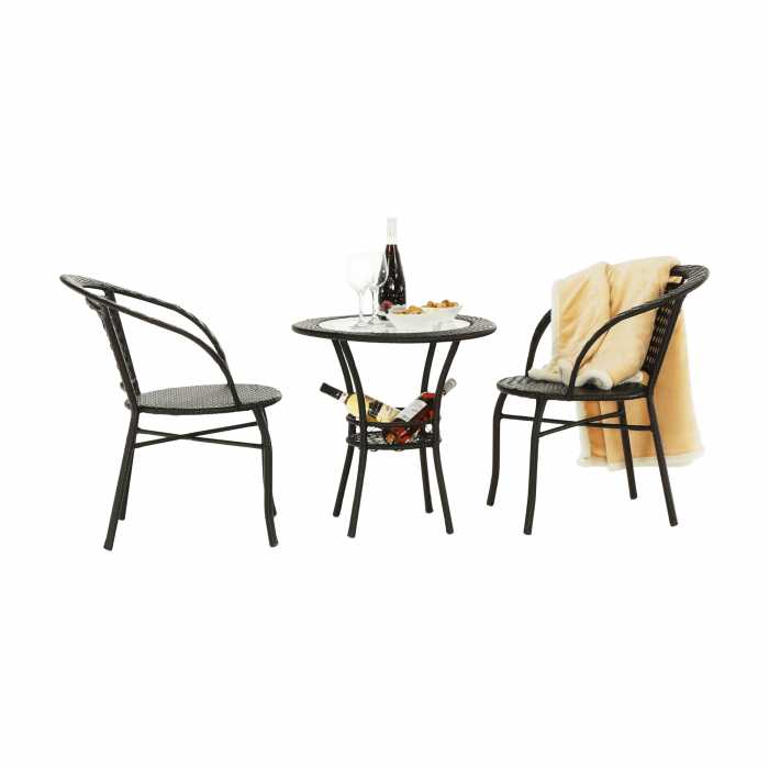 Set ratan de grădină 1+2, maro, LASAN [16]