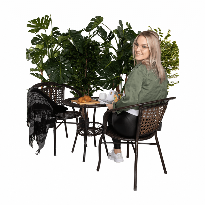 Set ratan de grădină 1+2, maro, LASAN [23]