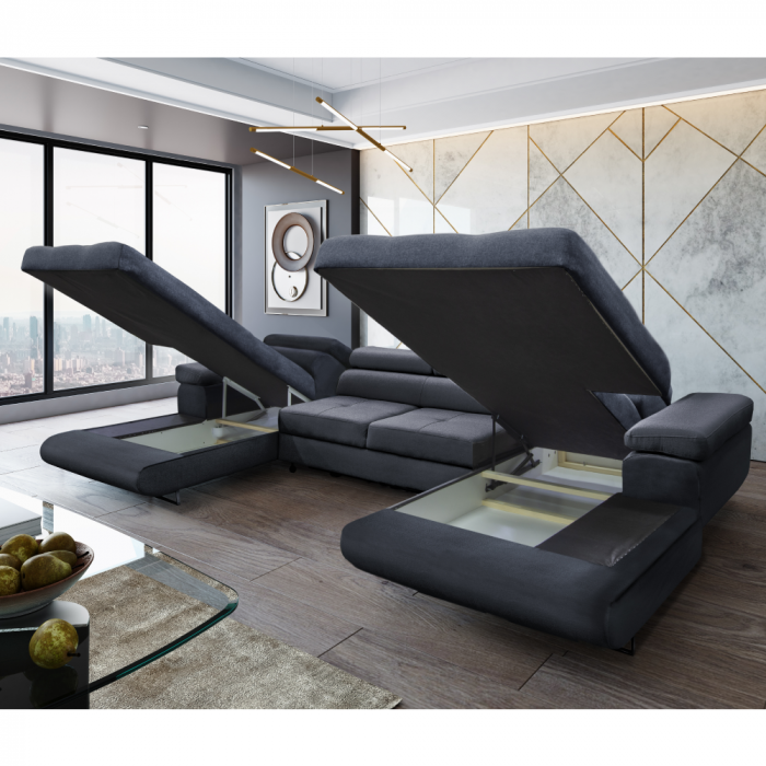 Set universal canapea, culoare gri, AMARETA U [6]