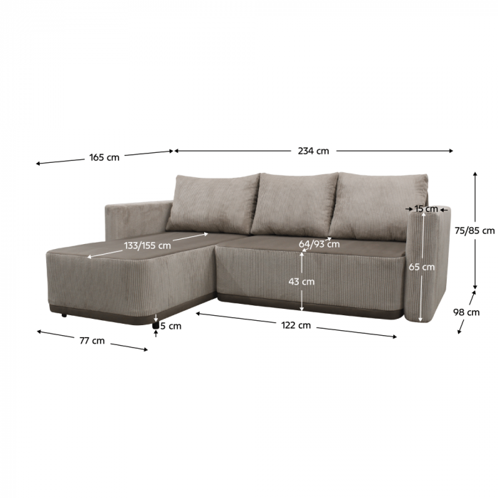 Set universal canapea, gri-bej Taupe, SENTY ROH [3]