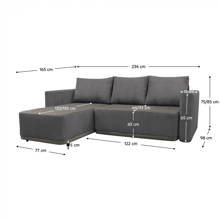 Set universal canapea, gri, SENTY ROH [2]